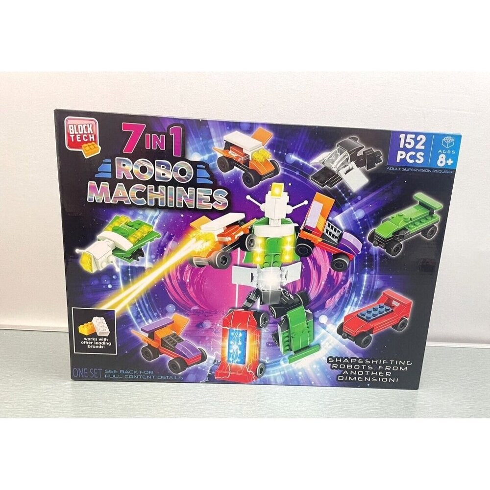 Block Tech 7-in-1 Robo Machines Shape Shifting Robots 152pcs Brick Building